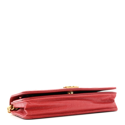 Chanel Caviar Quilted Boy Wallet On Chain WOC Red 4 of 13