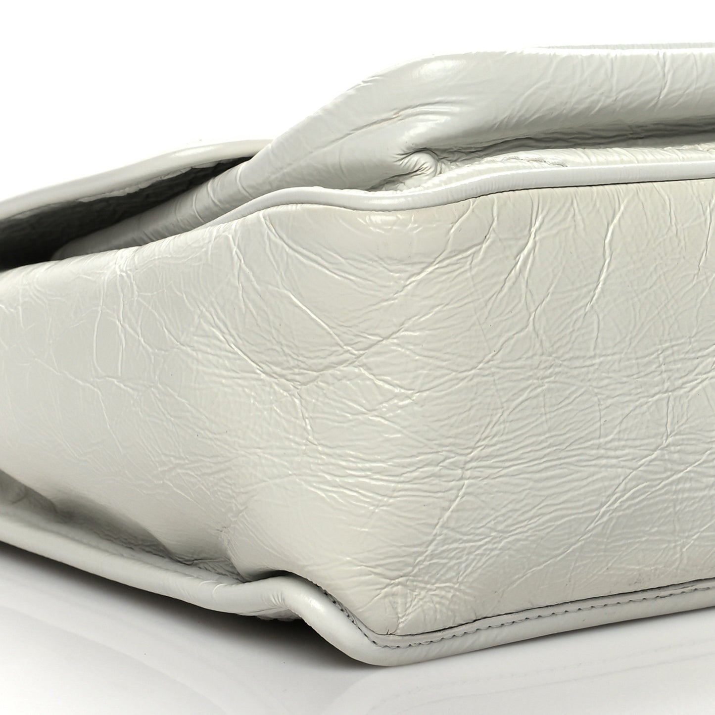 Crinkled Calfskin Matelasse Monogram Medium Niki Chain Satchel Dirty White