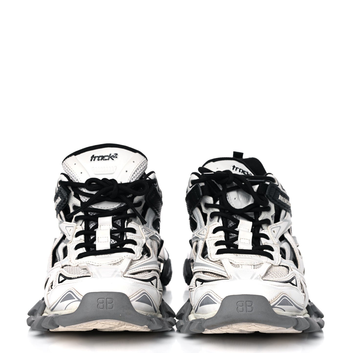 Rubber Mesh Bi-Color Mens Track.2 Open Sneakers 43 Black White