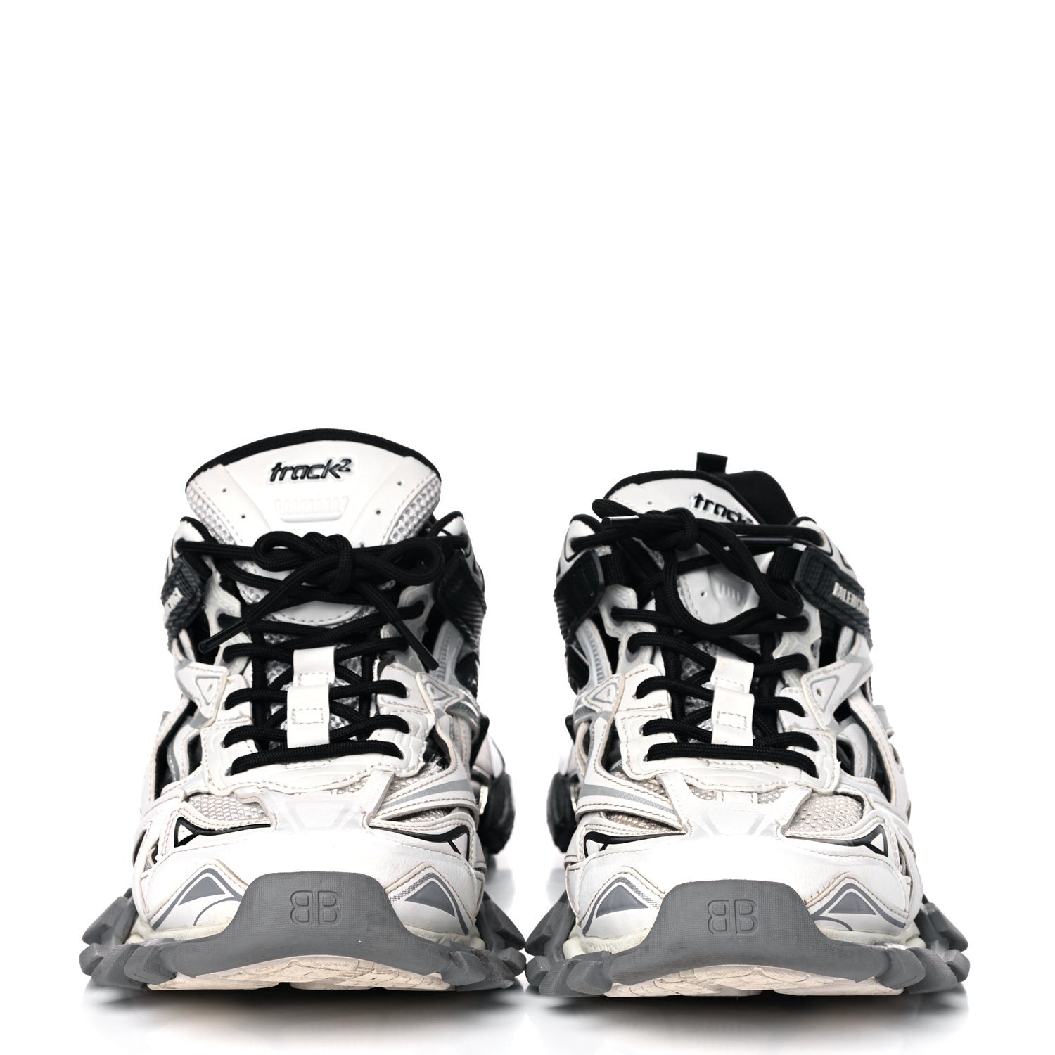 Balenciaga Rubber Mesh Bi-Color Mens Track.2 Open Sneakers 43 Black White 2 of 10