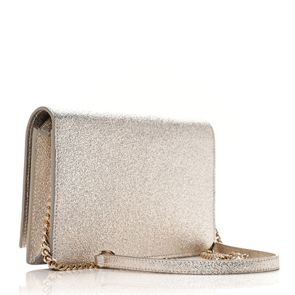 Saint Laurent Metallic Calfskin Kate Monogram Tassel Chain Wallet Gold 3 of 8