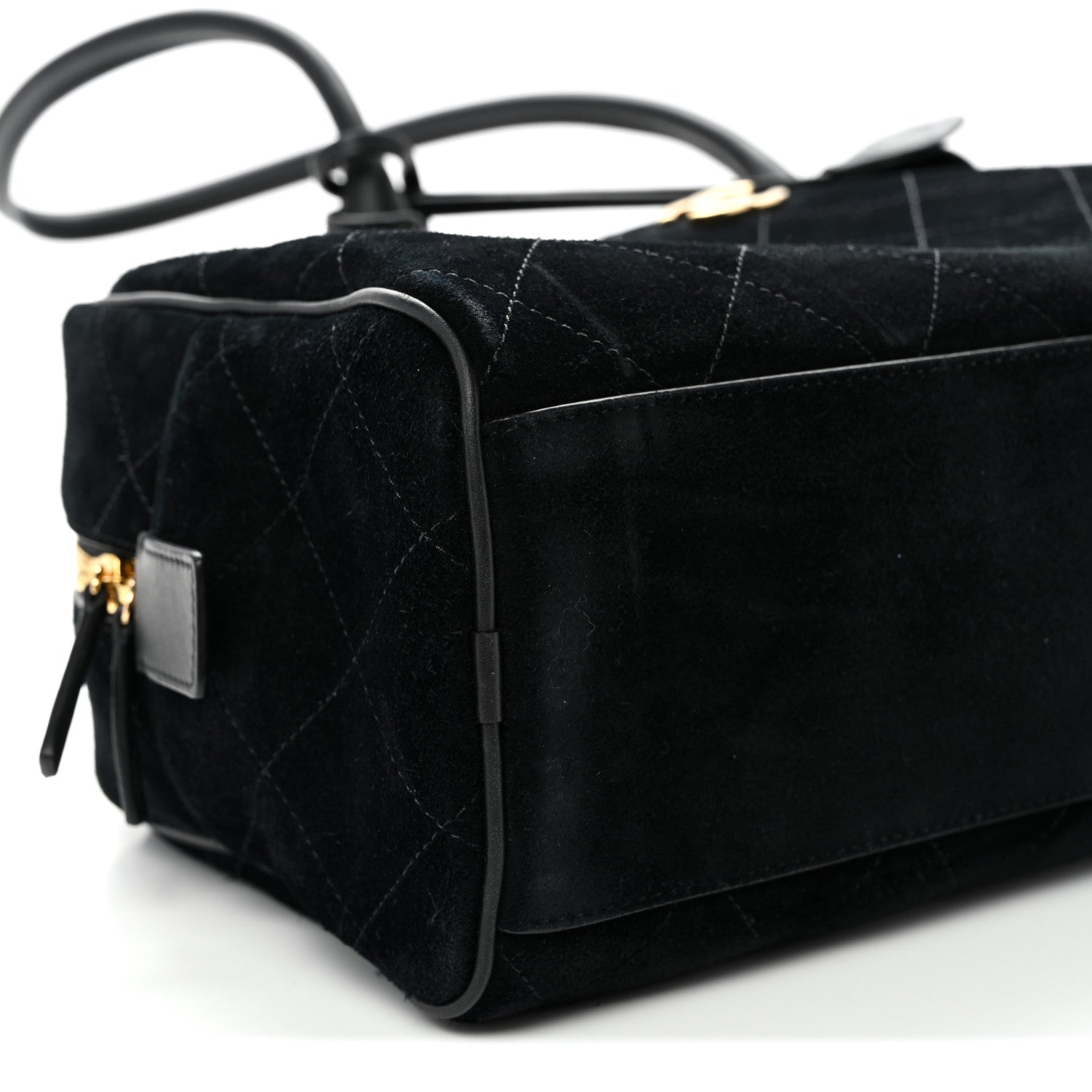 Chanel Suede Calfskin Large Perfect Bowling Bag Black 9 of 12