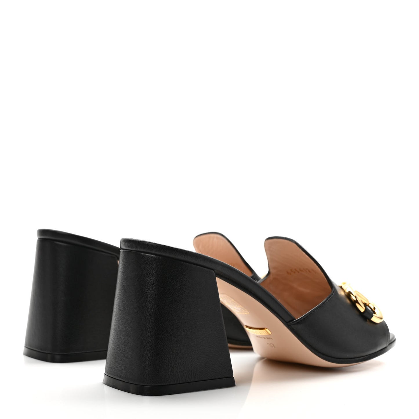 Nappa Horsebit 75mm Slide Sandals 37 Black