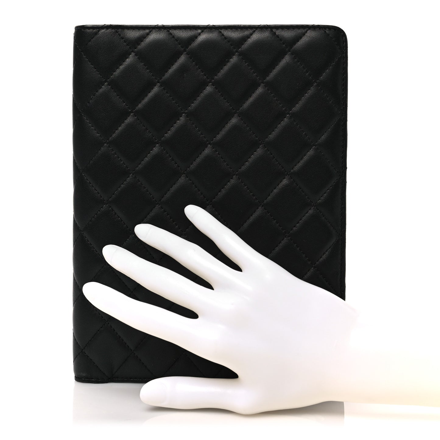 Lambskin Quilted Large Agenda Cover Black