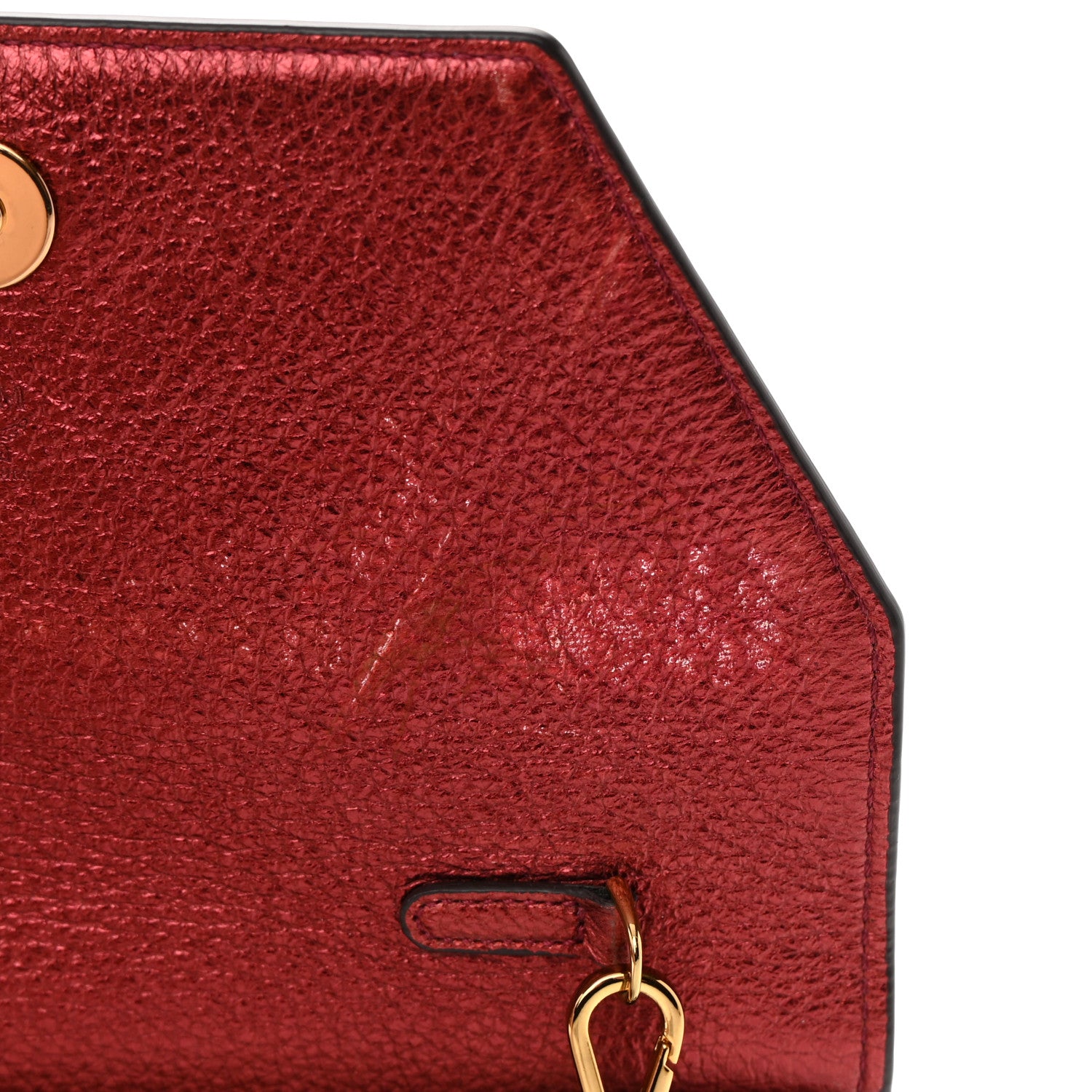 MCM Metallic Calfskin Visetos Monogram Love Letter Crossbody Scooter Red 11 of 15