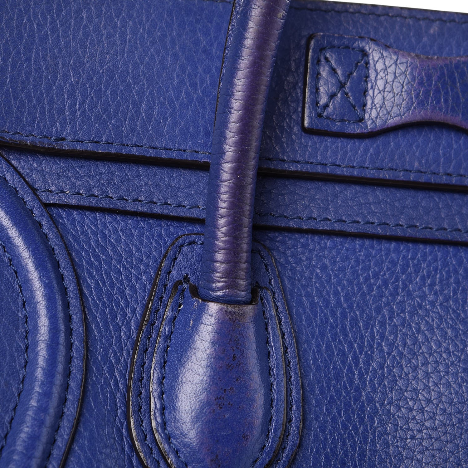 Celine Drummed Calfskin Nano Luggage Indigo 21 of 26