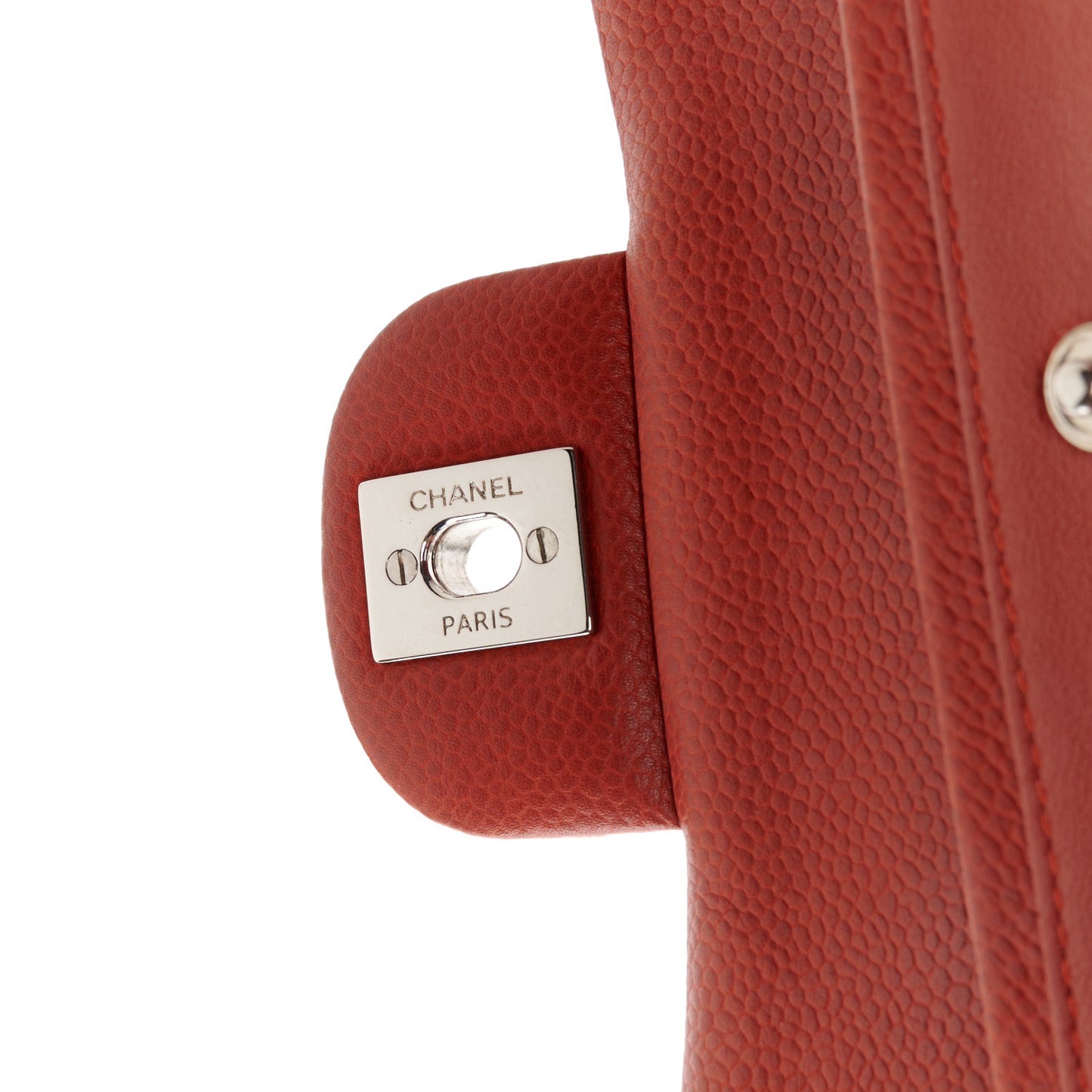 Caviar Quilted Medium Double Flap Red