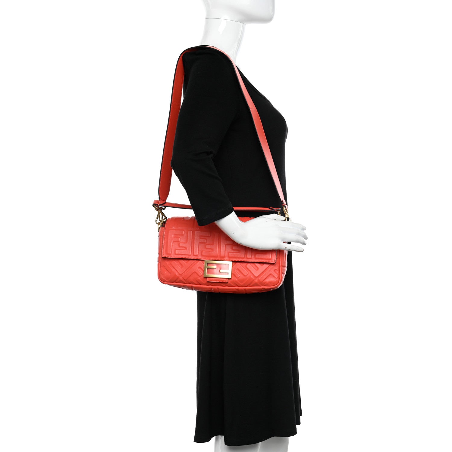 Fendi Nappa FF 1974 Embossed Baguette Tulipano 2 of 13