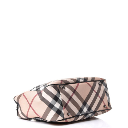 Burberry Patent Trim Nova Check Tote Black 3 of 13
