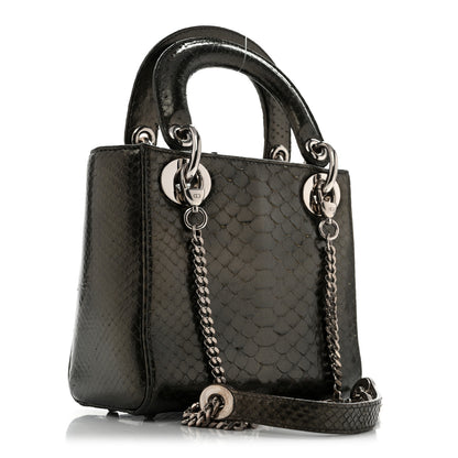 Christian Dior Metallic Snakeskin Medium Lady Dior Silver 2 of 13
