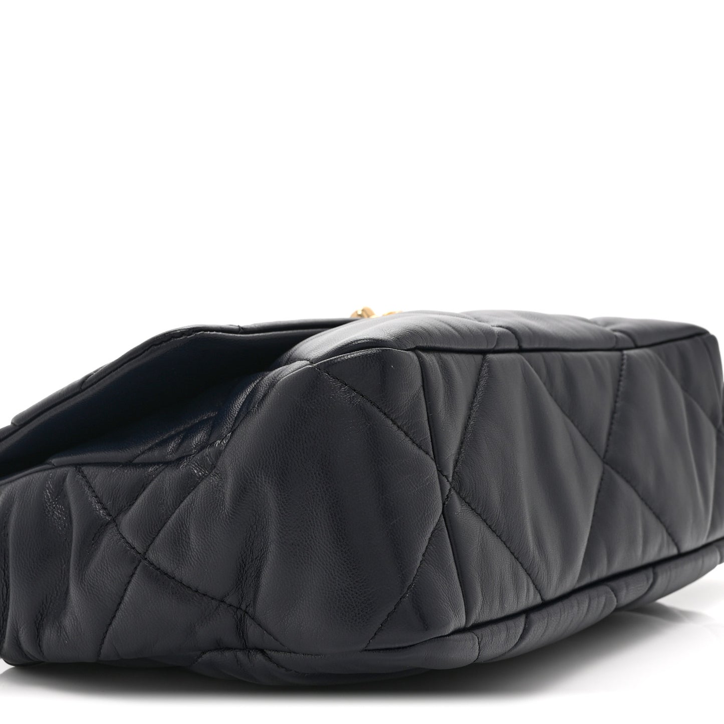 Lambskin Quilted Large Chanel 19 Flap Navy Blue