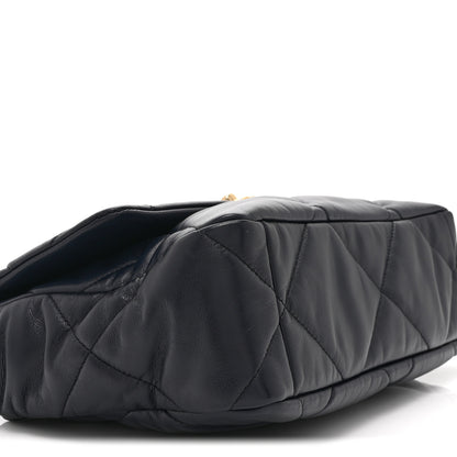 Chanel Lambskin Quilted Large Chanel 19 Flap Navy Blue 9 of 10