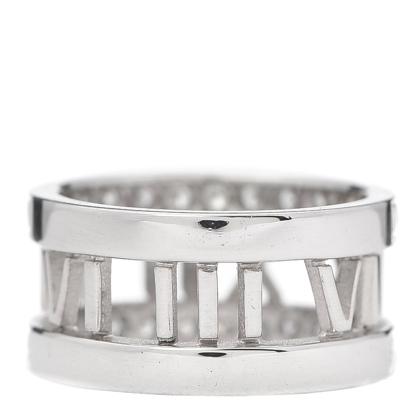 18K White Gold Diamond Wide Atlas Open Ring 47 4.25