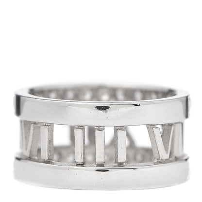 Tiffany 18K White Gold Diamond Wide Atlas Open Ring 47 4.25 4 of 9