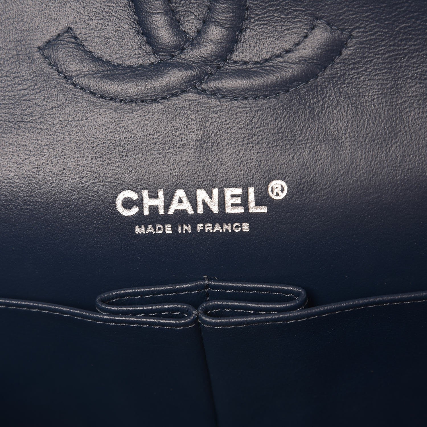 Chanel Caviar Quilted Medium Double Flap Dark Blue 8 of 11