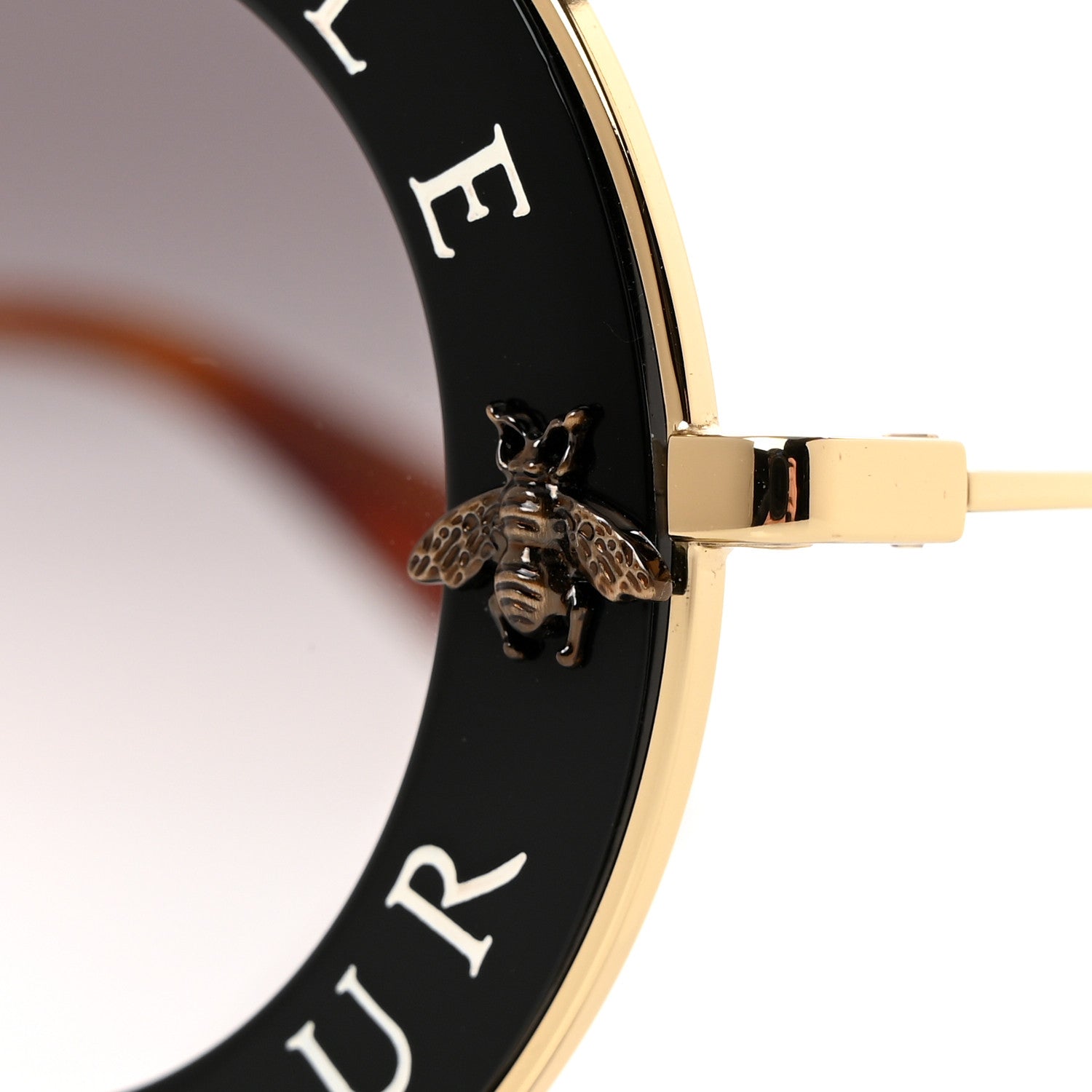 Gucci Metal L'Aveugle Par Amour Round Frame Sunglasses GG0113S Black 7 of 9
