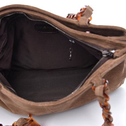 Chanel Suede Bekko Chain CC Shopping Tote Dark Brown 6 of 18