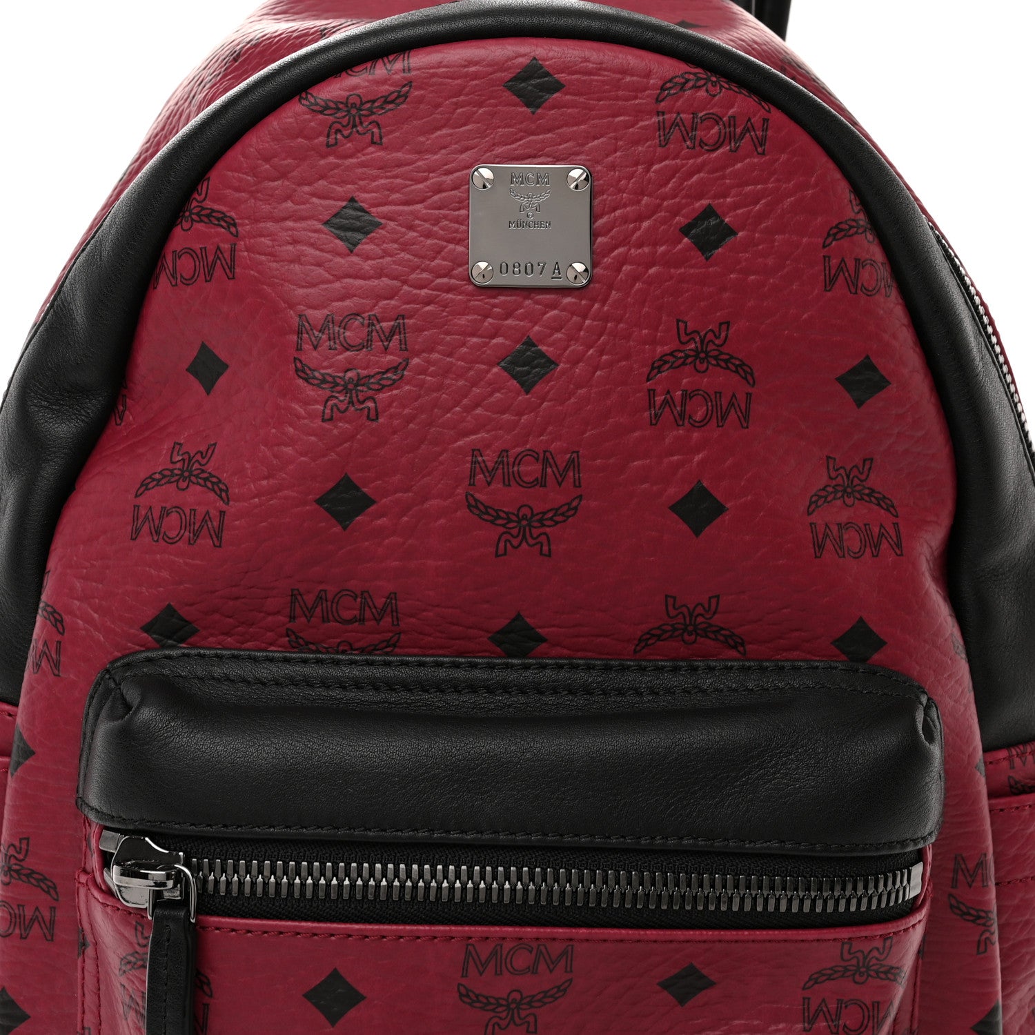 MCM Visetos Small Stark Backpack Burgundy 8 of 10