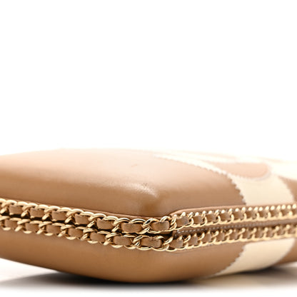 Chanel Lambskin CC Stitch Chain Around Clutch  Beige White 9 of 13