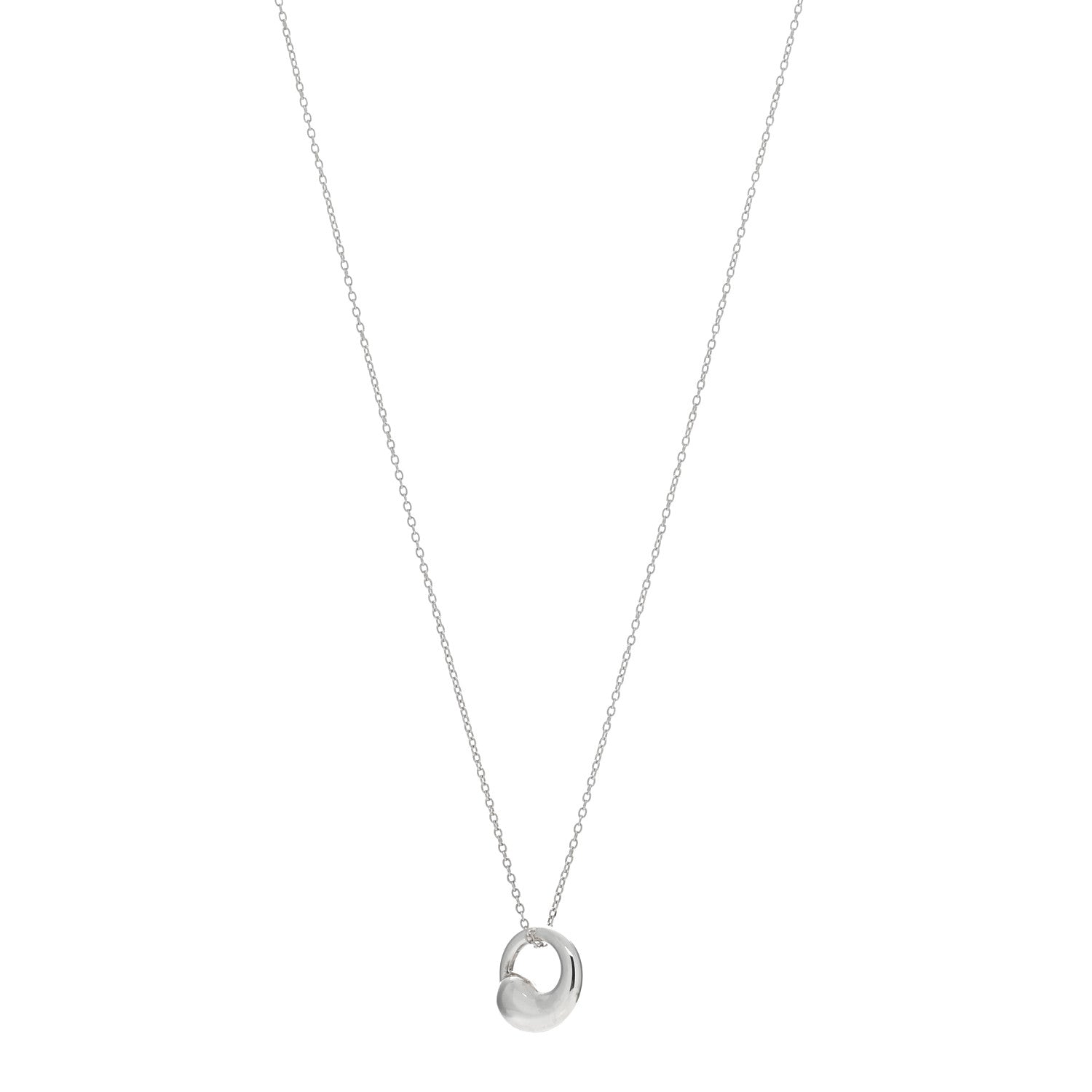 Tiffany Sterling Silver 12mm Elsa Peretti Eternal Circle Pendant Necklace 1 of 4