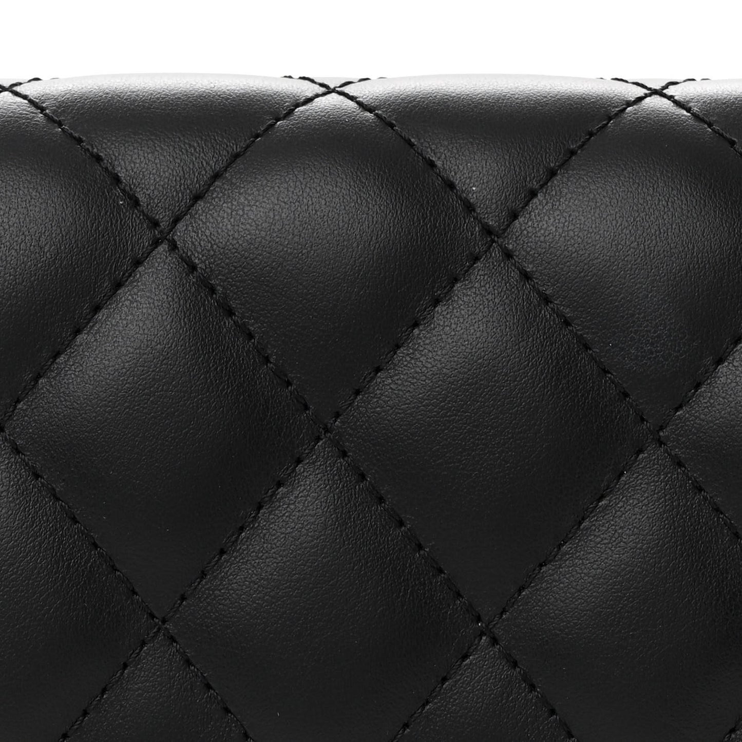 Calfskin Quilted CC Uniform Flap Belt Bag Black