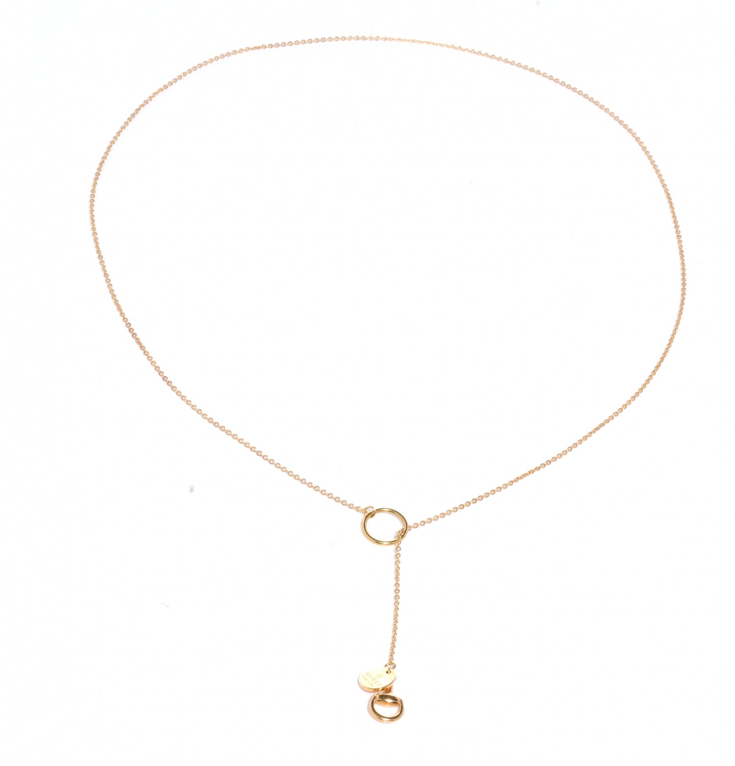 18K Rose Gold Horsebit Lariat Necklace