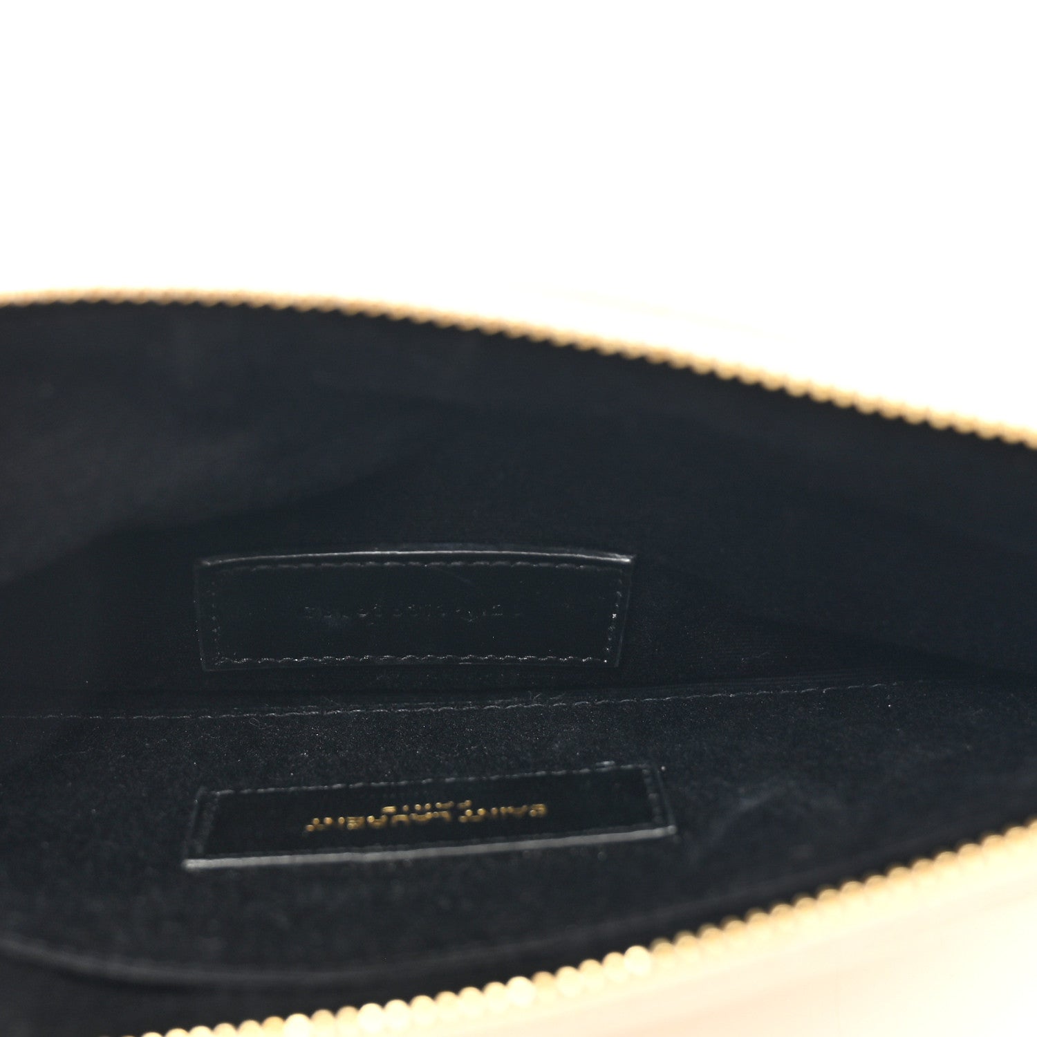 Saint Laurent Grain De Poudre Matelasse Chevron Monogram Bill Pouch Blanc Vintage 5 of 8