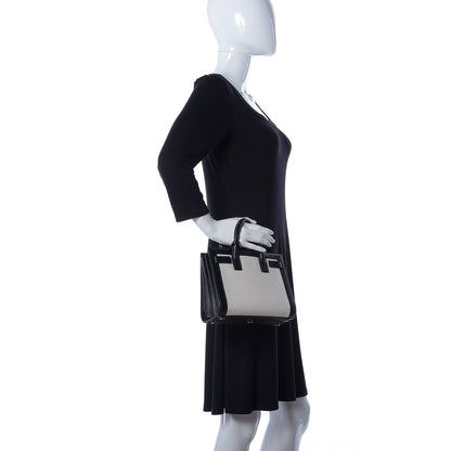 Saint Laurent Calfskin Bi-Color Nano Sac De Jour Porcellana Black 3 of 10