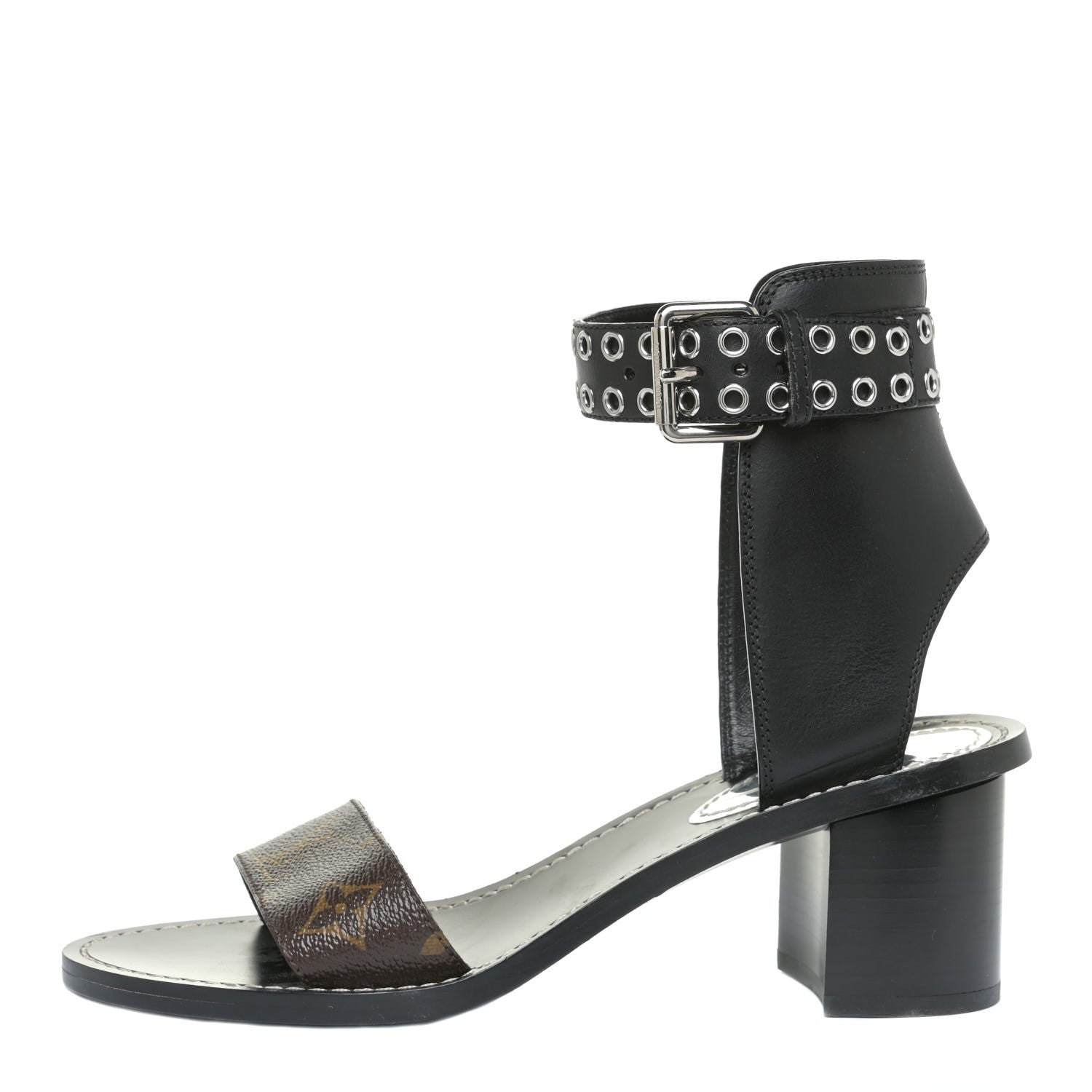 Louis Vuitton Calfskin Monogram Passenger Sandals 39 Black 1 of 14