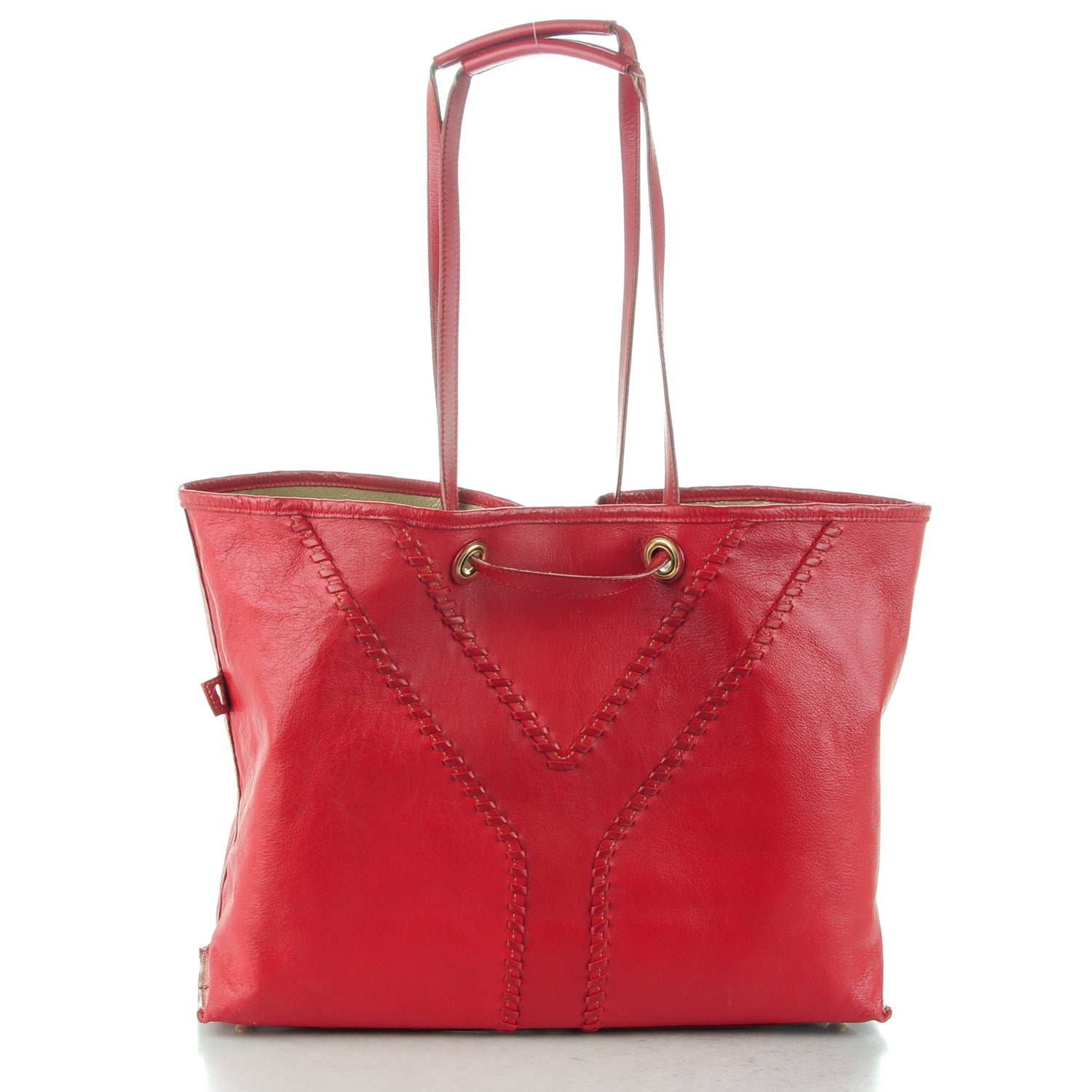 Saint Laurent Patent Lambskin Medium Neo Double Reversible Tote Beige Red 4 of 14