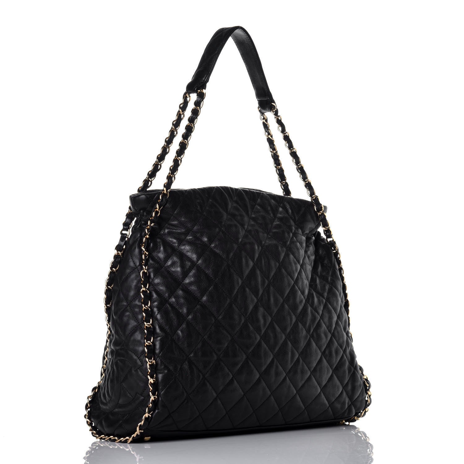 Chanel Calfskin Quilted Large Chain Me Hobo Black 3 of 8