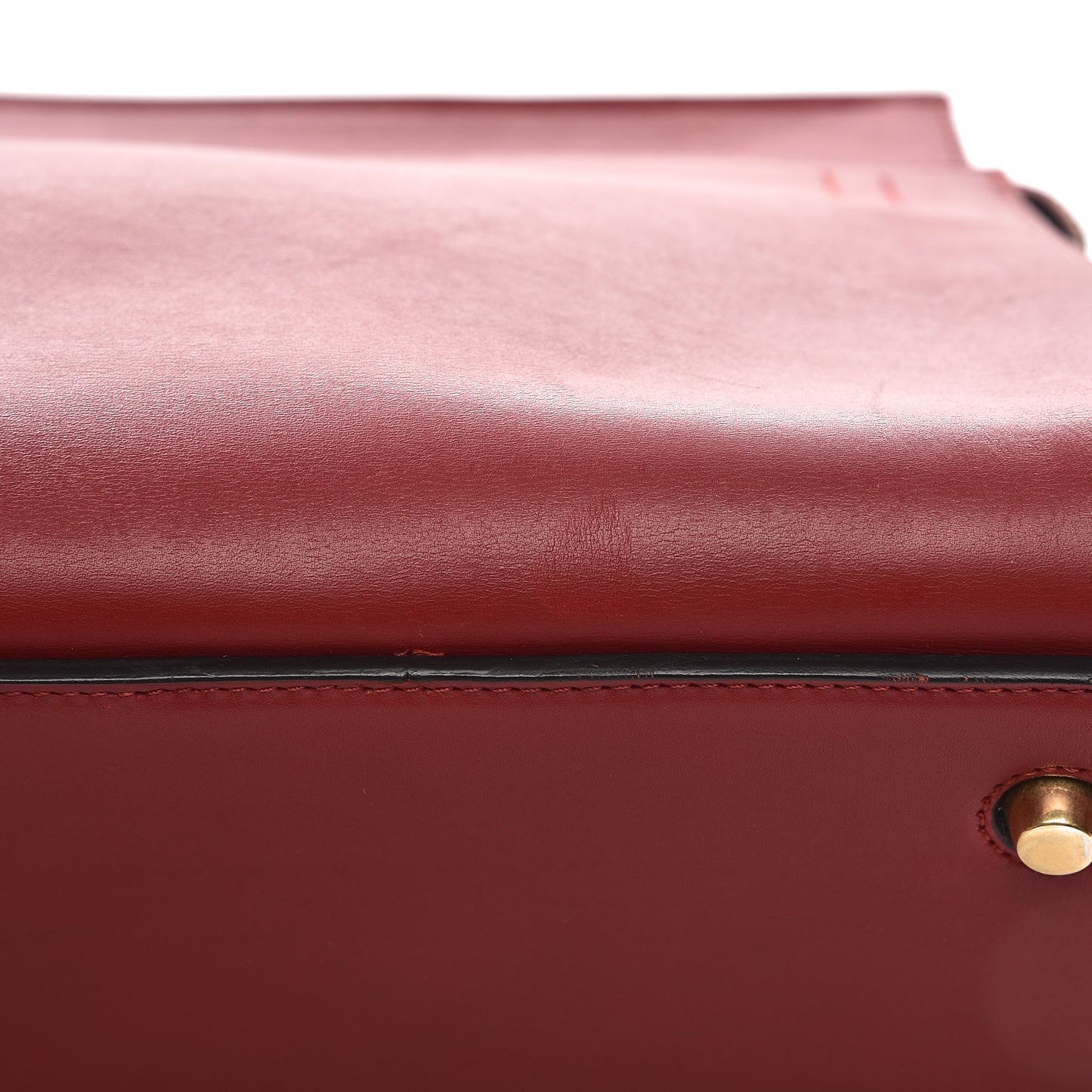 Smooth Calfskin Medium Edge Shoulder Bag Red