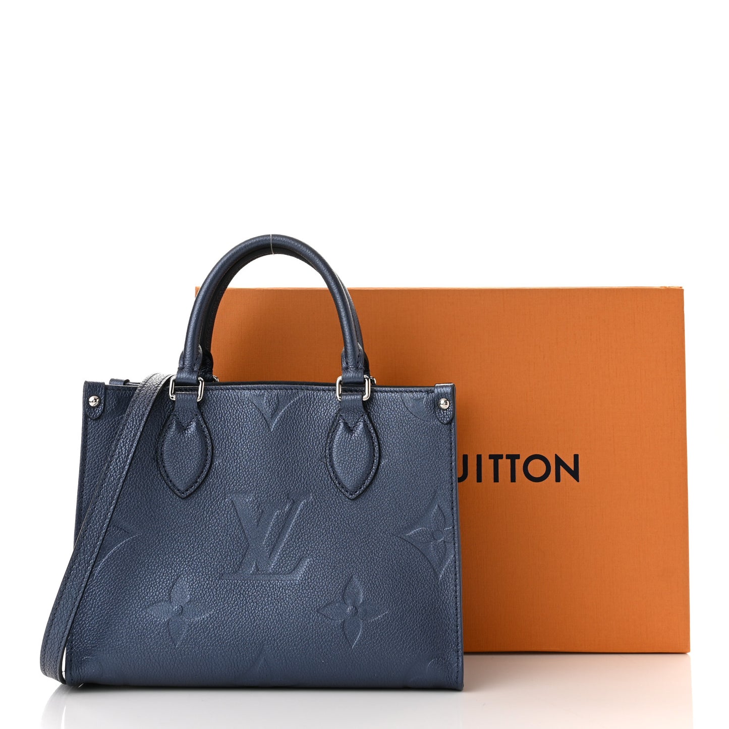 Metallic Empreinte Monogram Giant Onthego PM Navy Nacre