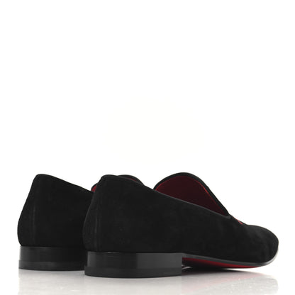 Christian Louboutin Veau Velours Strass Mens Navy Dandelion Flat Loafers 42.5 Black Loubi 5 of 9