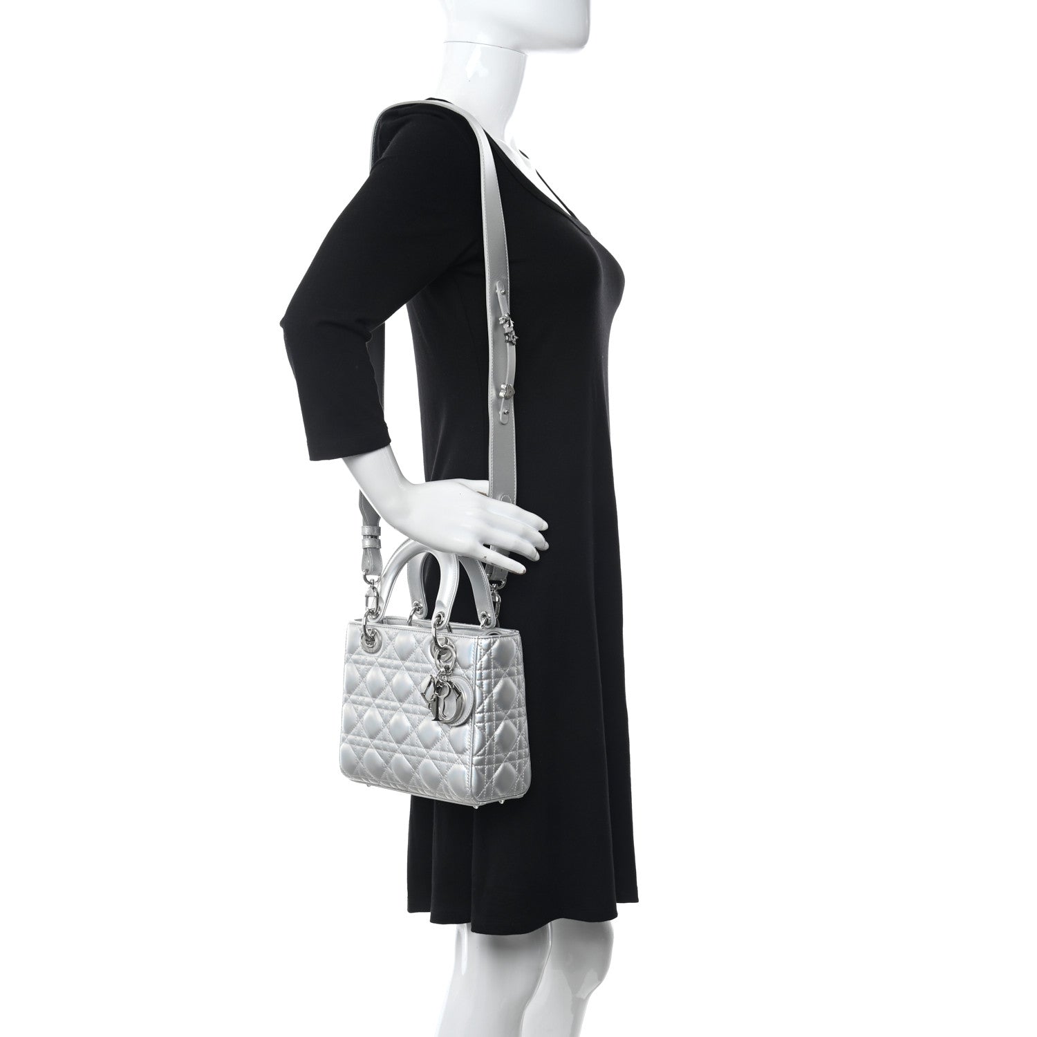 Christian Dior Iridescent Metallic Lambskin Cannage Small My