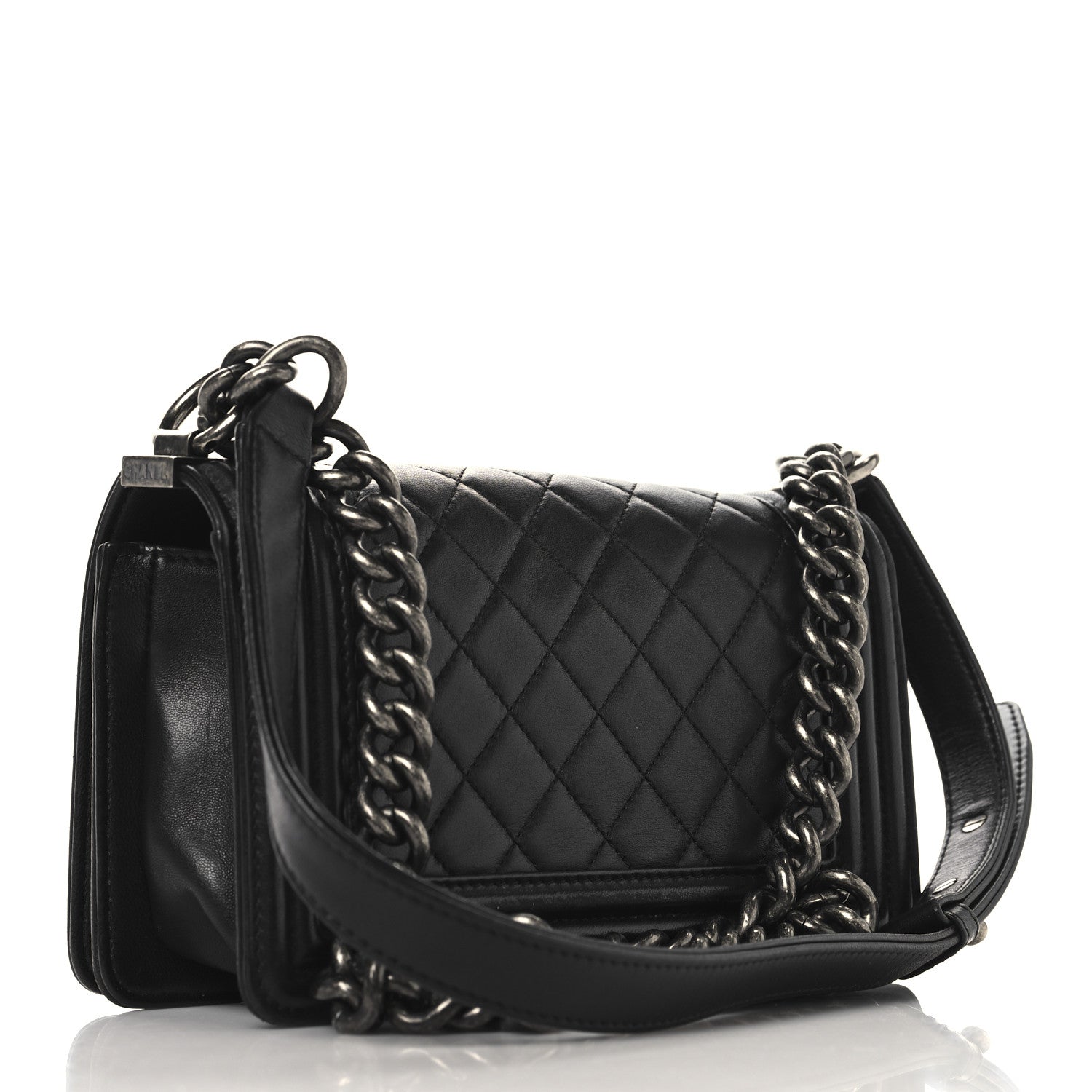 Chanel Lambskin Quilted Small Boy Flap Black 3 of 11