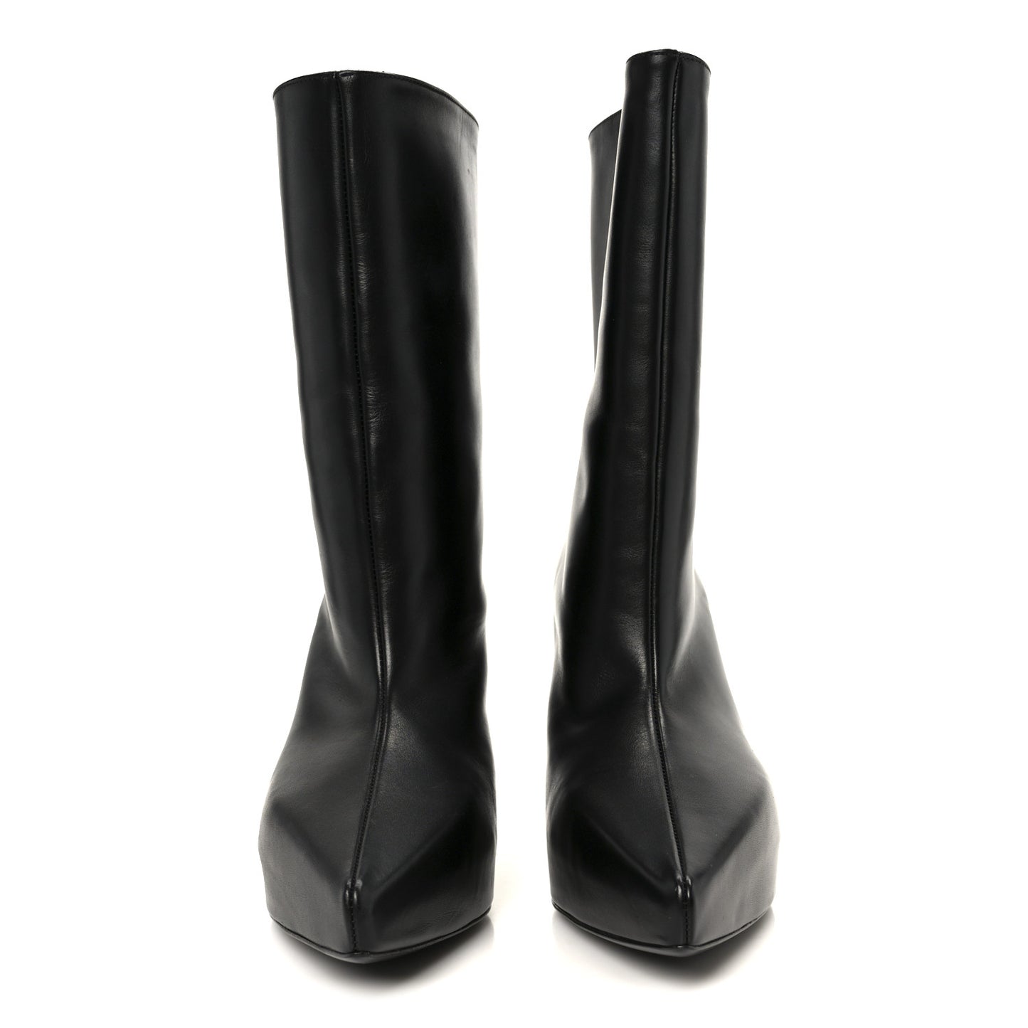 Calfskin G Lock 80mm Wedge Low Boots 38 Black