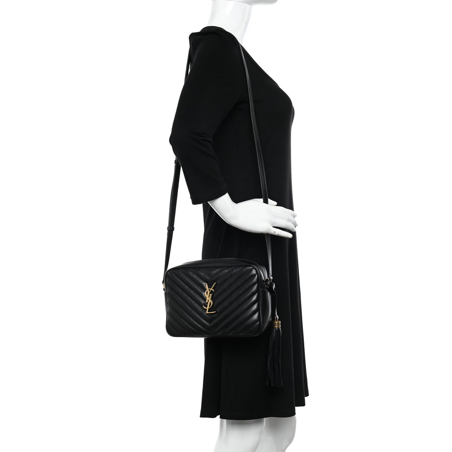 Calfskin Matelasse Monogram Lou Camera Bag Black