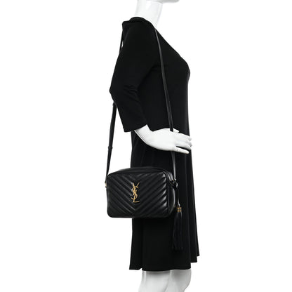 Saint Laurent Calfskin Matelasse Monogram Lou Camera Bag Black 2 of 9