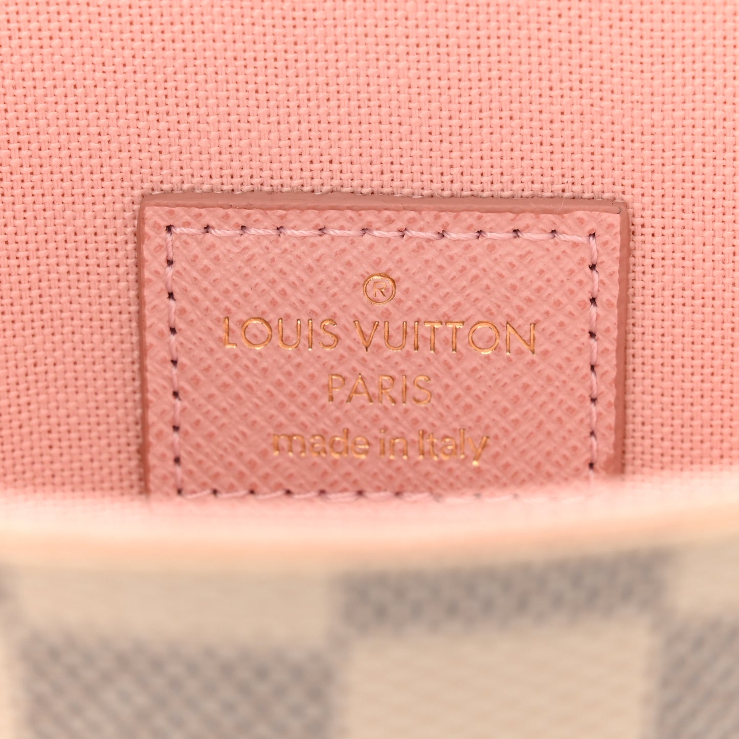 Damier Azur Pochette Felicie Chain Wallet Rose Ballerine