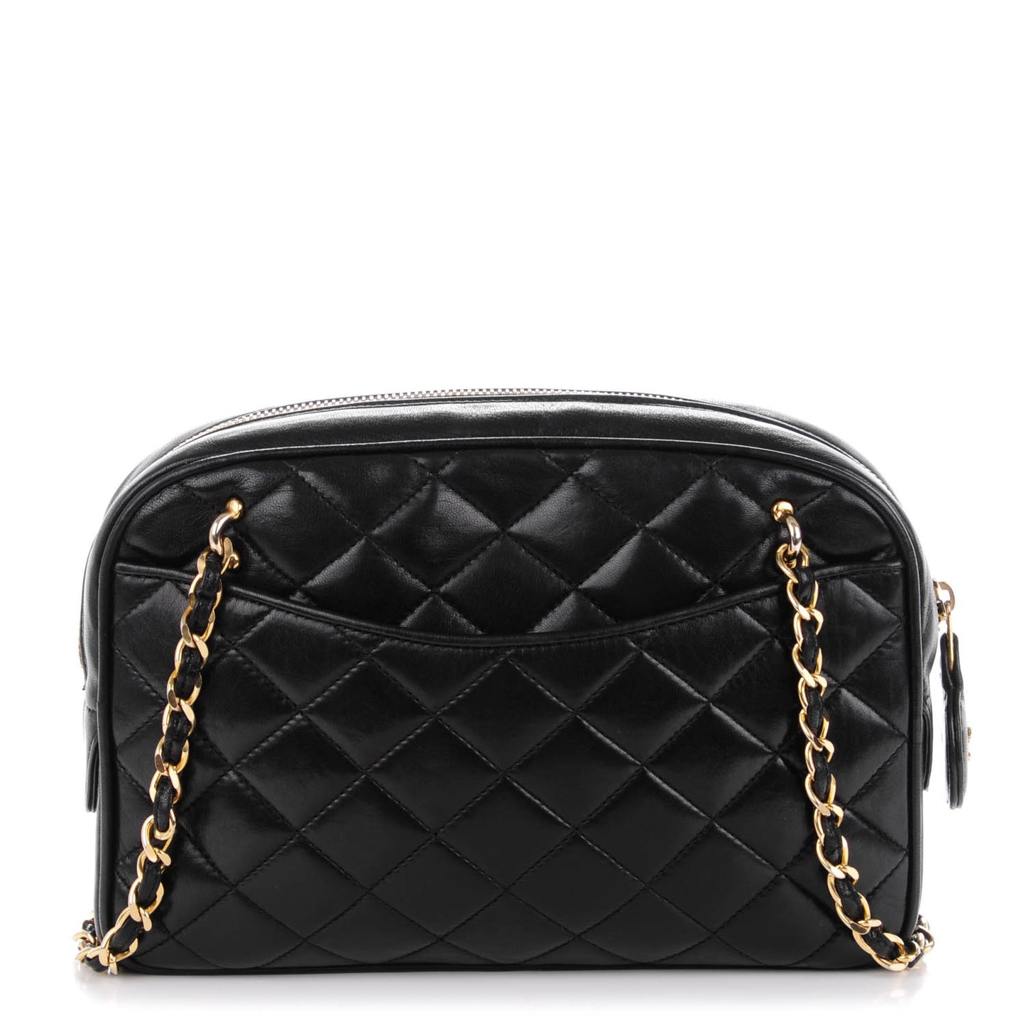 Lambskin Quilted Camera Case Black