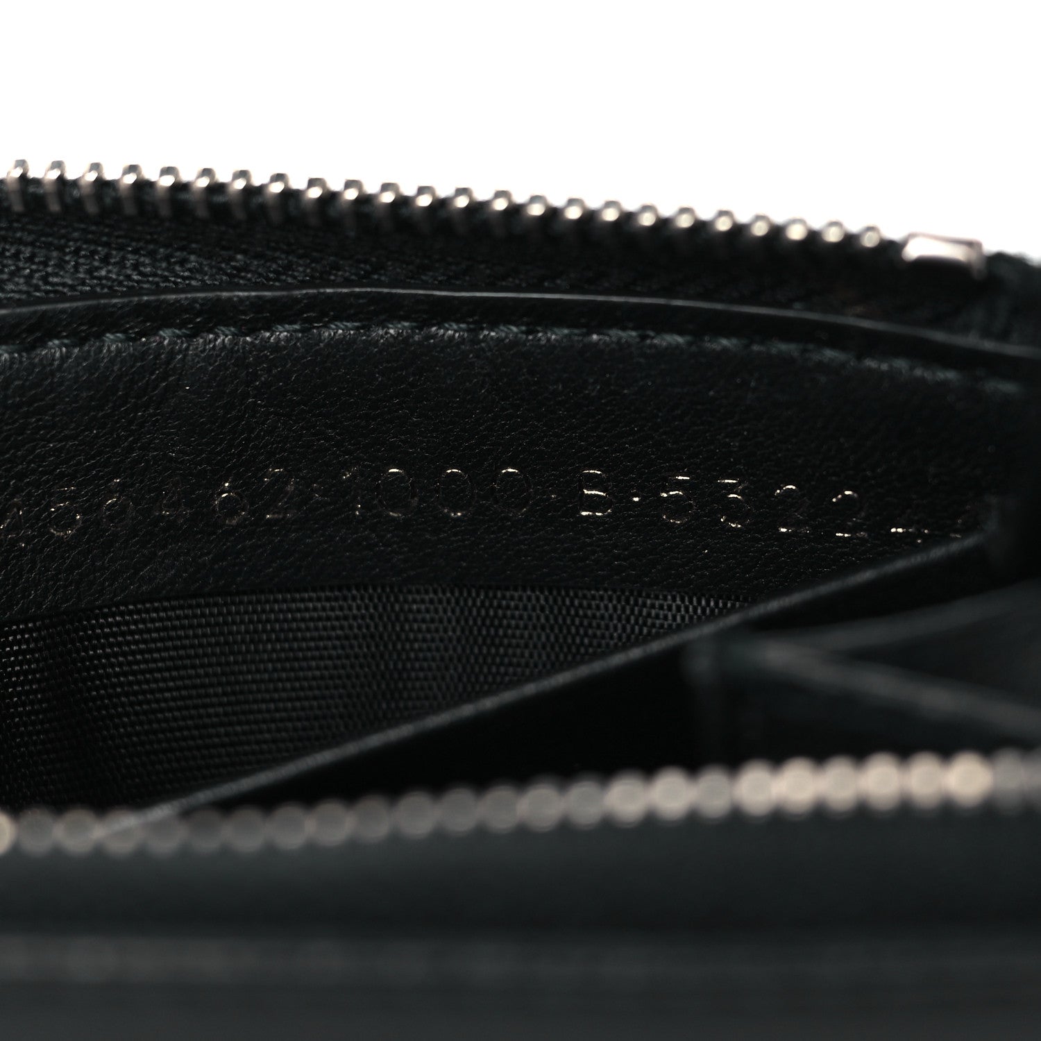 Balenciaga Calfskin Perforated Logo Zip Compact Wallet Black 7 of 9