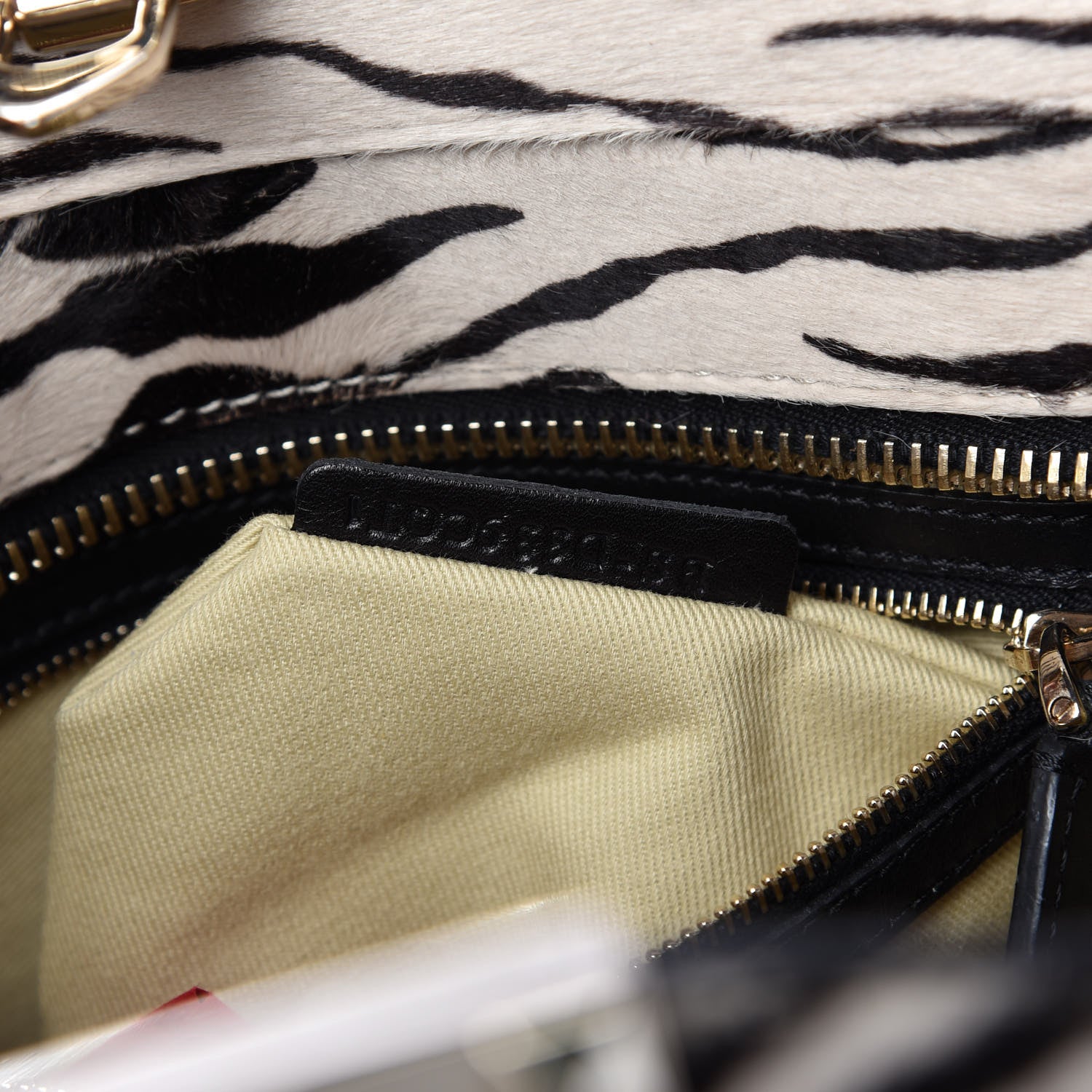 Valentino Garavani Pony Hair Zebra Rockstud Double Handle Tote Black Ivory 9 of 15