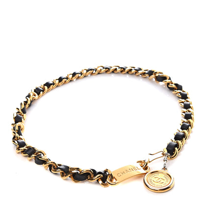 Chanel Lambskin Chain CC Medallion Belt Black Gold 1 of 3