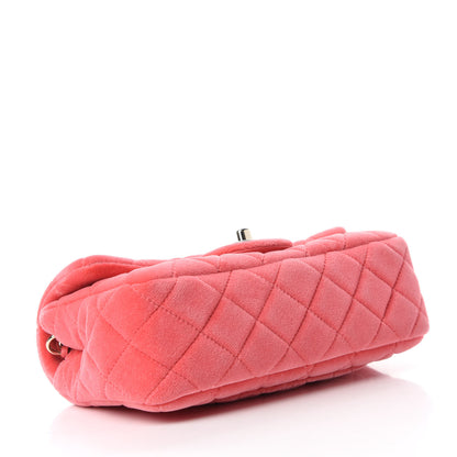 Chanel Velvet Quilted Mini Rectangular Pearl Crush Flap Coral 4 of 11