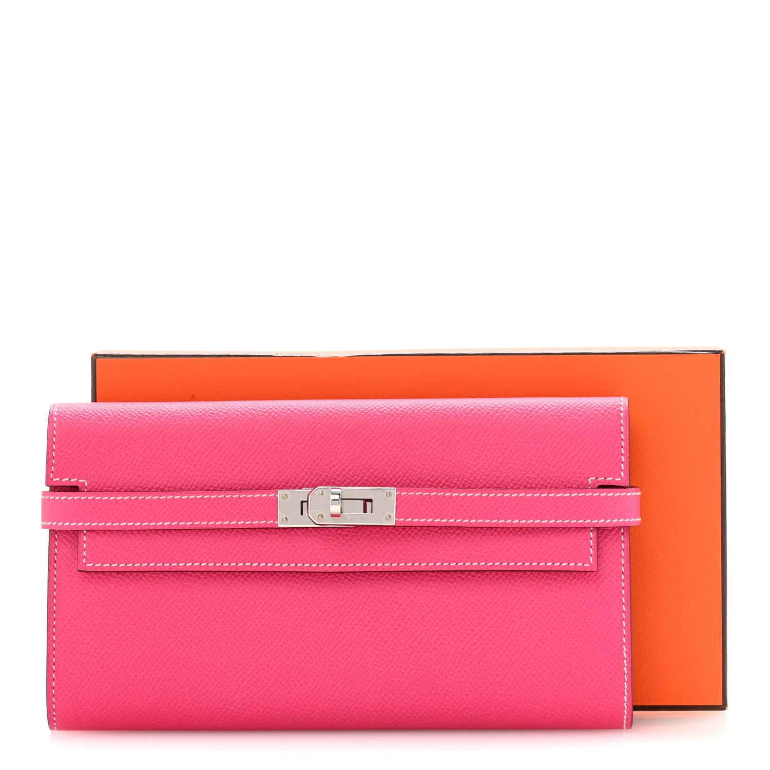Hermes Epsom Kelly Longue Wallet Rose Tyrien 10 of 10
