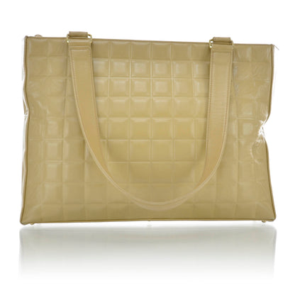 Chanel Lambskin Chocolate Bar Quilted Shoulder Bag Beige 3 of 9