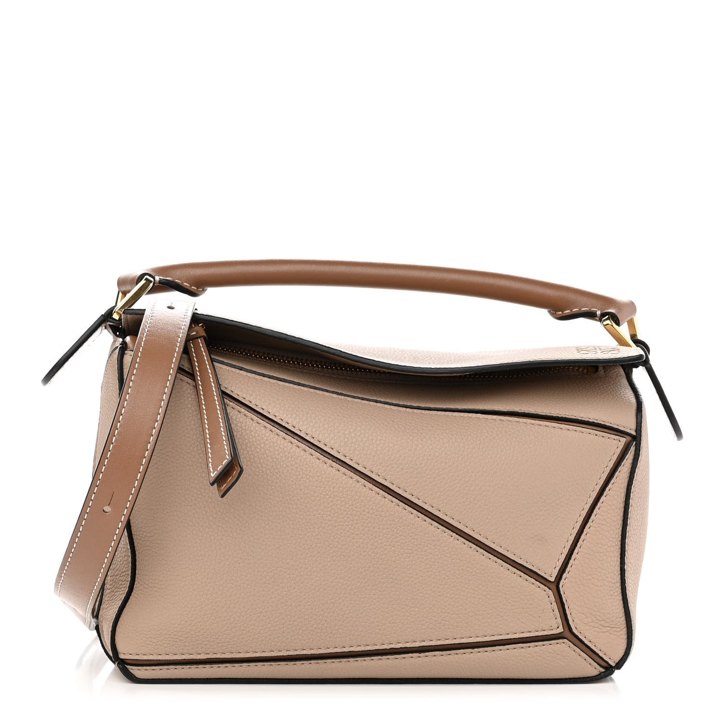 Grained Calfskin Small Puzzle Bag Sand Mink