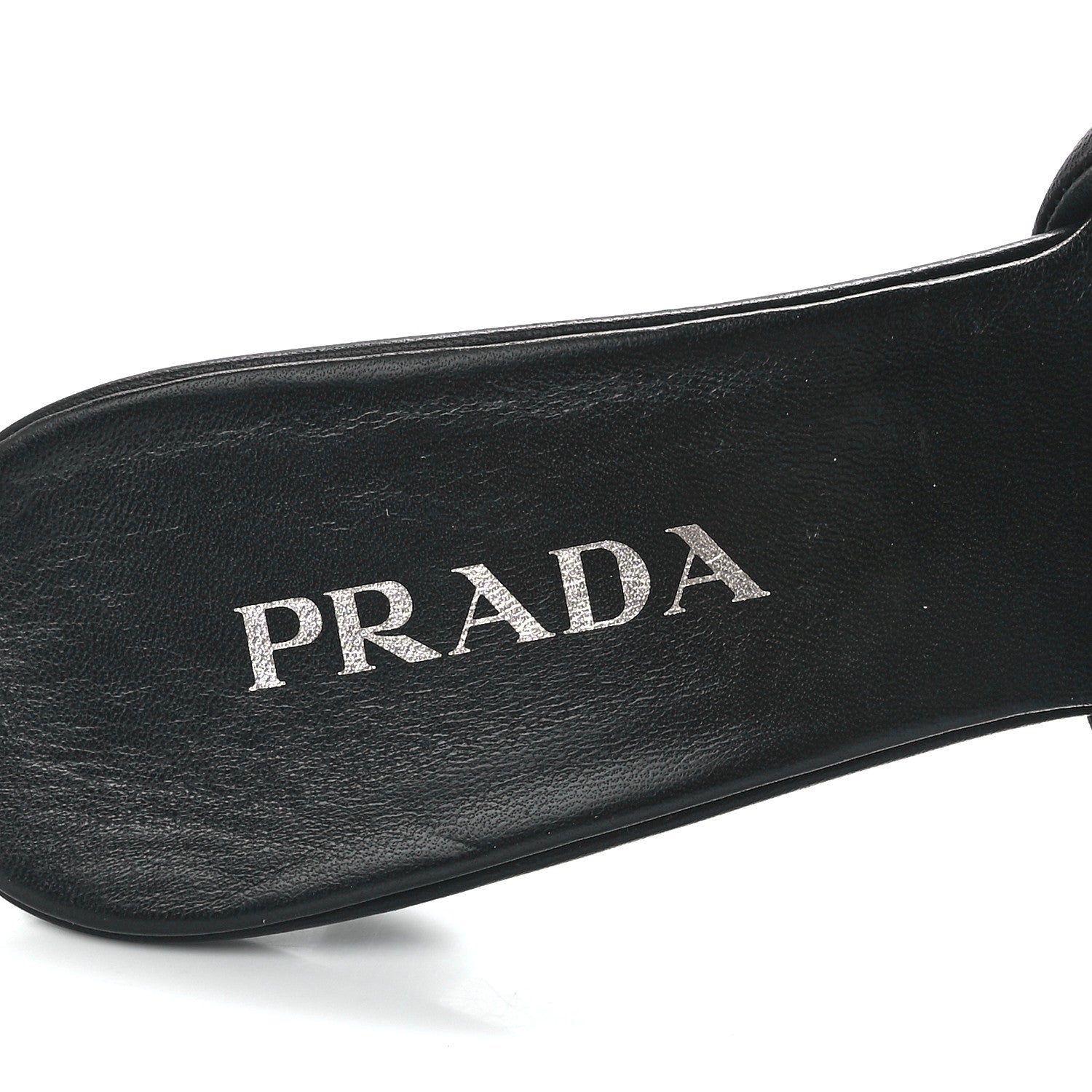 Prada Nappa Soft Padded Metal Triangle Logo 65mm Slide Sandals 41 Black 7 of 9