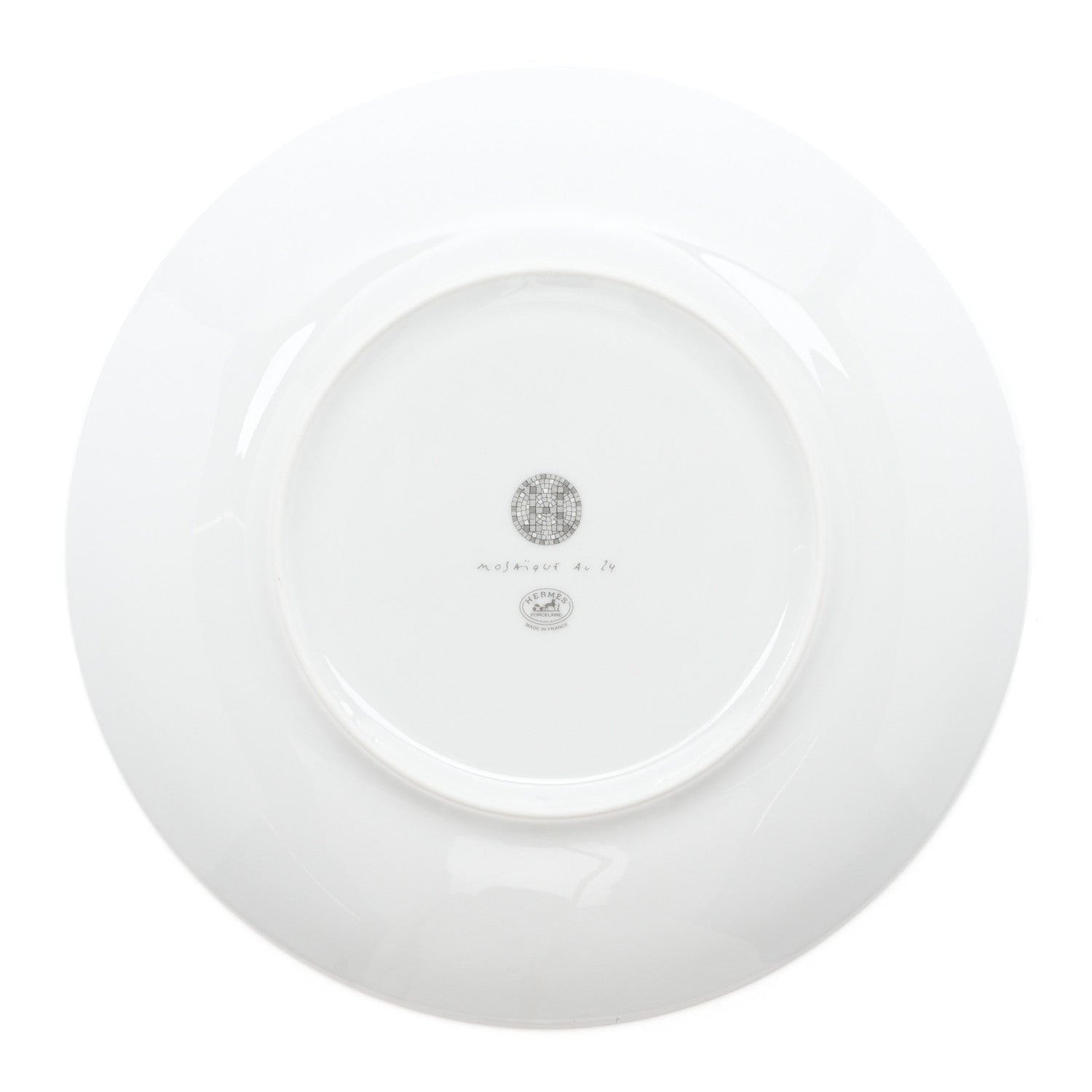 Hermes Porcelain Mosaique au 24 Platine Dessert Plate 8.3 2 of 6